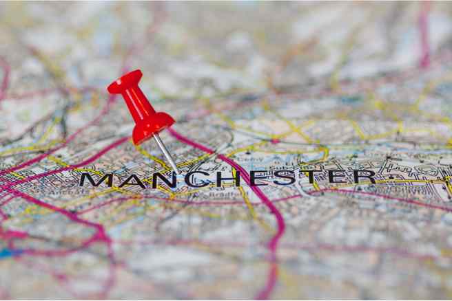 Manchester on Map Image